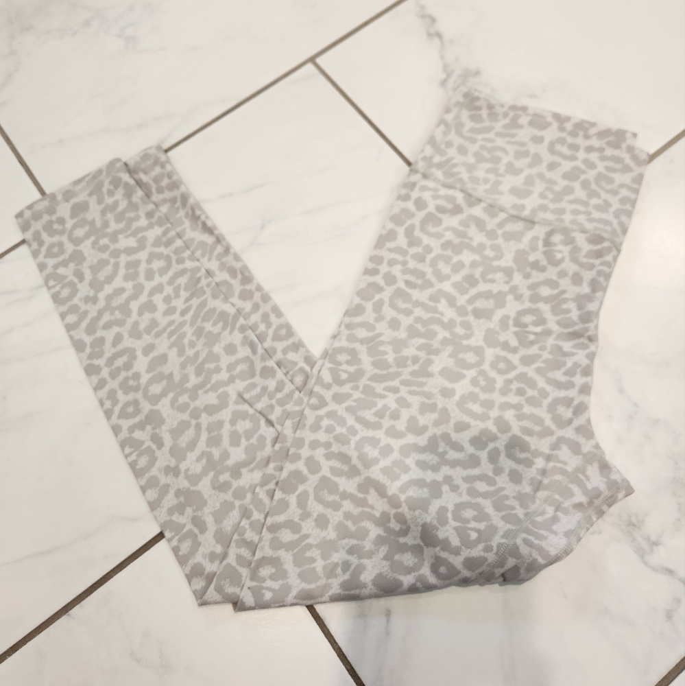 White leopard lululemon leggings size 12